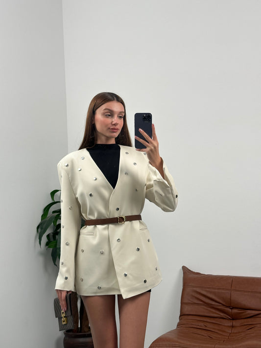 Taşlı blazer ceket