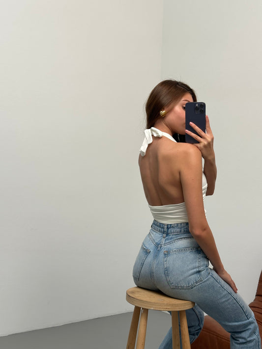 Halter yaka crop